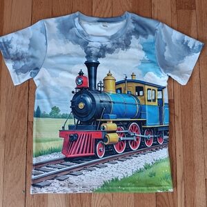 Kids Train Print Short Sleeve Tee